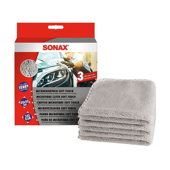 Sonax Mikrofasertuch Soft Touch 40 × 40cm | 3er-Pack mit Verpackung