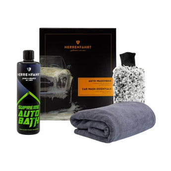 Herrenfahrt Autowäsche Set Geschenkbox | 3-teilig